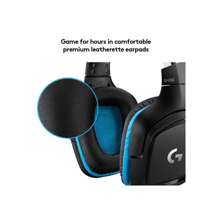 Headphones wired on-ear Jack 3,5 mm with microphone Logitech G432 black