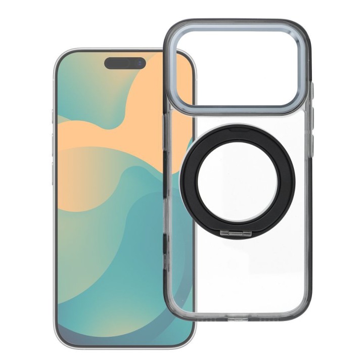 Чохол для iPhone 18 Pro / 17 Pro Frame Circle Stand сумісний із MagSafe чорний