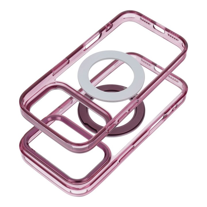 Case for iPhone 18 Pro Max / 17 Pro Max Frame Circle Stand compatible with MagSafe burgundy