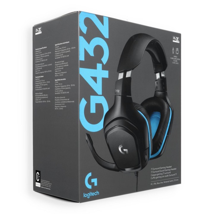 Headphones wired on-ear Jack 3,5 mm with microphone Logitech G432 black
