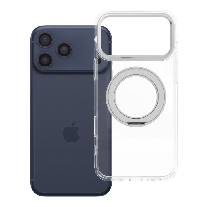 Чохол для iPhone 18 Pro Max / 17 Pro Max Frame Circle Stand сумісний з MagSafe прозорий