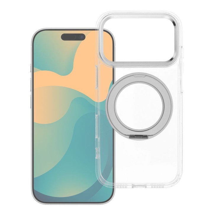 Чехол для iPhone 18 Pro / 17 Pro Frame Circle Stand совместимый с MagSafe прозрачный