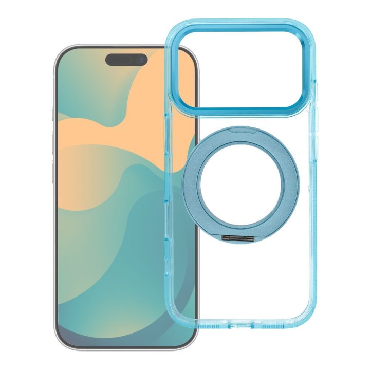 Чохол для iPhone 18 Pro Max / 17 Pro Max Frame Circle Stand сумісний із MagSafe блакитний