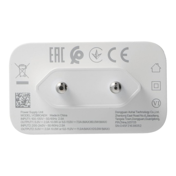 Oryginalna Ładowarka Sieciowa Oppo SuperVOOC VCBBOAEH 120W Power Adapter biała bulk