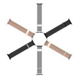 DUX DUCIS pasek MILANESE magnetyczny ze stali nierdzewnej do Apple Watch 38 / 40 / 41 mm czarny