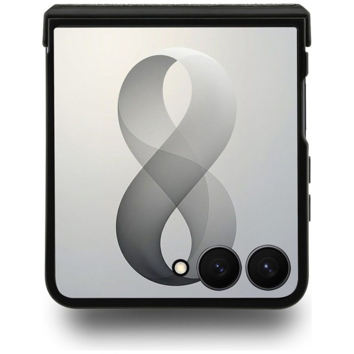 BMW чохол для SAMSUNG GALAXY З FLIP 8 сумісний з Magsafe (Leather Perforated Tricolor Stripe Метал Logos) чорний
