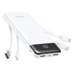 Повербанк Charmast W1148 5V 3A 10000 mAh со встроенным кабелями USB A / USB C / Lightning / Micro белый