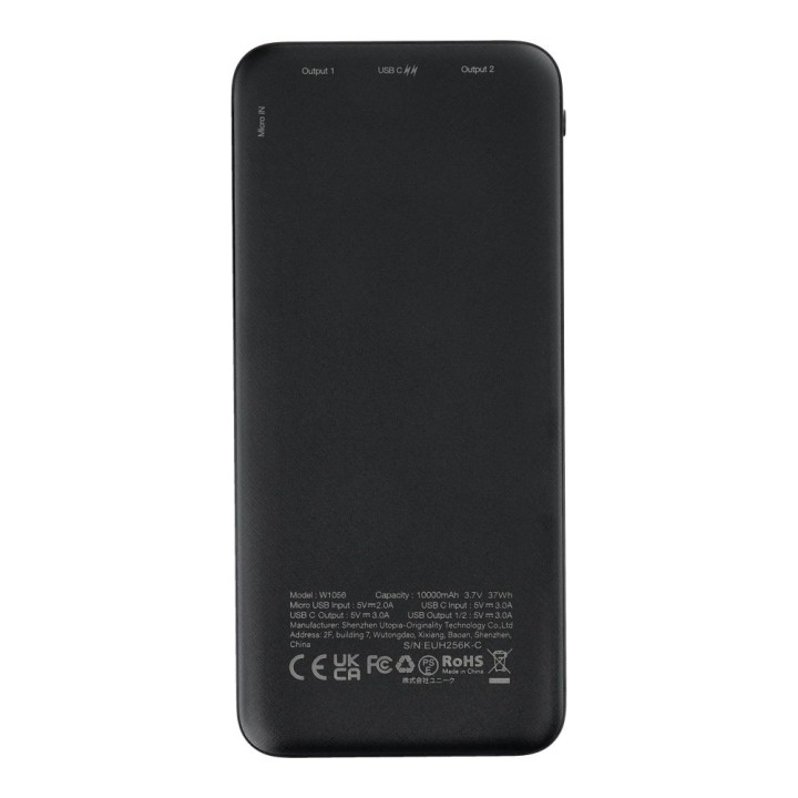 Повербанк Charmast W1056 3A 10000 mAh LCD чорний