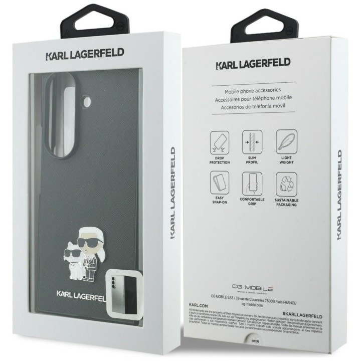 KARL LAGERFELD futerał do SAMSUNG GALAXY Z FOLD 8 ULTRA (Karl&Choupette Saffiano Pins) czarny