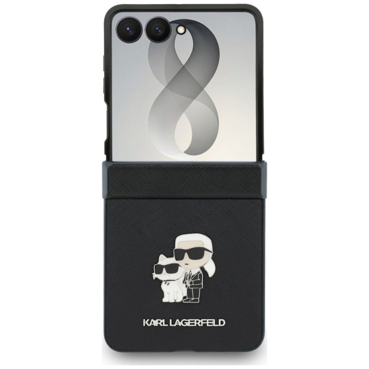 KARL LAGERFELD case for SAMSUNG GALAXY Z FLIP 8 (Karl&Choupette Saffiano Pins) black