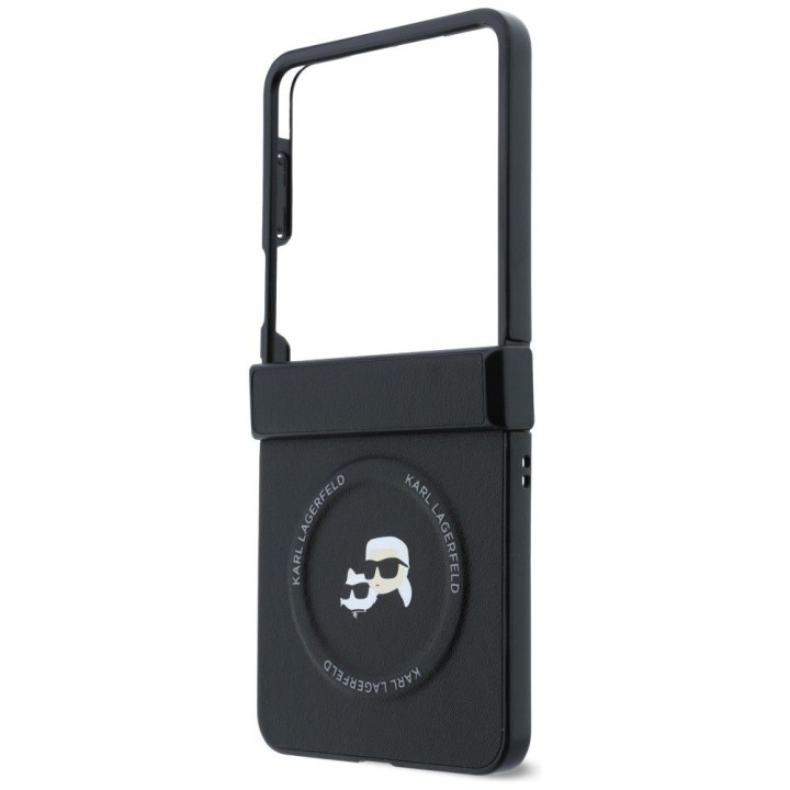 KARL LAGERFELD case for SAMSUNG GALAXY Z FLIP 8 compatible with MagSafe (Karl&Choupette Saffiano Pins) black