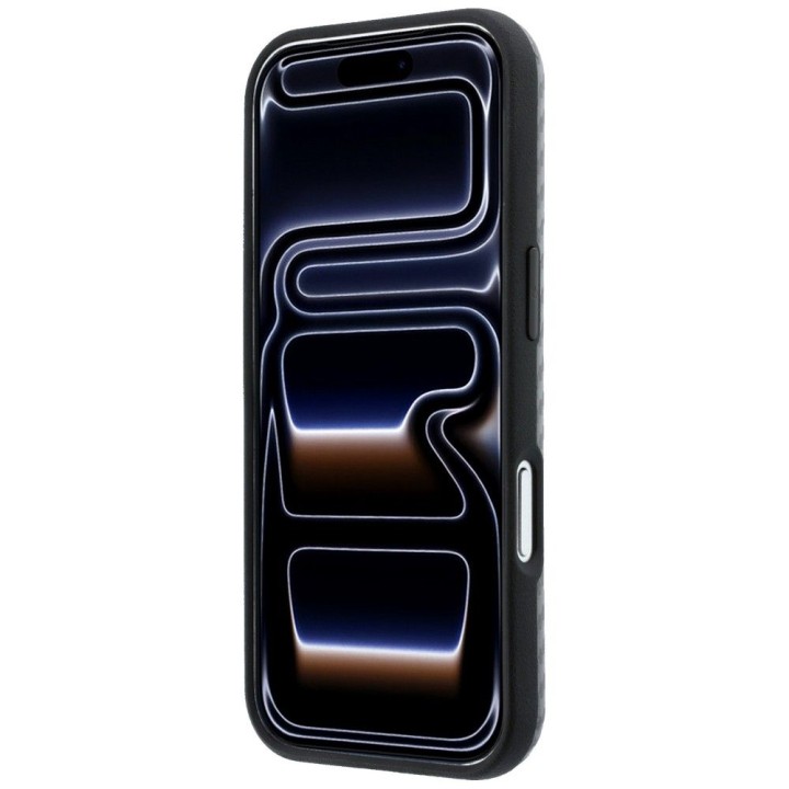 BMW чехол для IPHONE 18 Pro/17 Pro совместимый с MagSafe (Carbon Metal Logo) серый