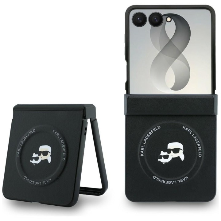 KARL LAGERFELD чохол для SAMSUNG GALAXY Z FLIP 8 сумісний із MagSafe (Karl&Choupette Saffiano Pins) чорний