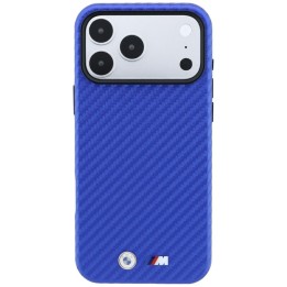 BMW чохол для IPHONE 18 Pro Max/17 Pro Max сумісний з Magsafe (Carbon Метал Логотип) синій