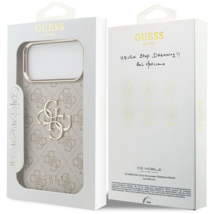 GUESS case for IPHONE 18 Pro Max / 17 Pro Max GUE005593 (PU W/ Big 4G Classic Logo) pink gold