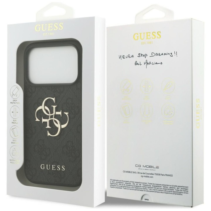 GUESS чехол для IPHONE 18 Pro / 17 Pro GUE005603 (4G PU Big Логотип) черный