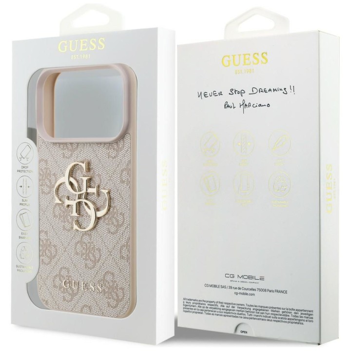 GUESS futerał do IPHONE 18 Pro / 17 Pro GUE005597 (4G PU Big Logo) różowy