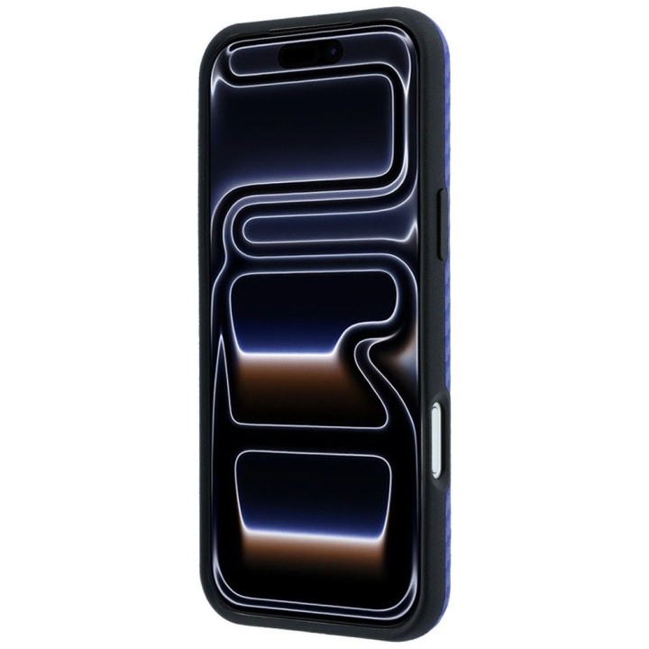 BMW case for IPHONE 18 Pro Max/17 Pro Max compatible with MagSafe (Carbon Metal Logo) blue