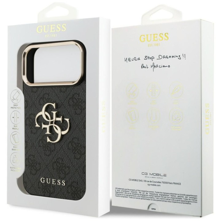GUESS чохол для IPHONE 18 Pro Max / 17 Pro Max GUE005594 (PU W/ Big 4G Classic Логотип) чорний золотий