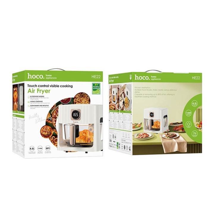 Аерогриль Air Fryer Hoco з сенсорним екраном 4,5L 1100W HE22 білий