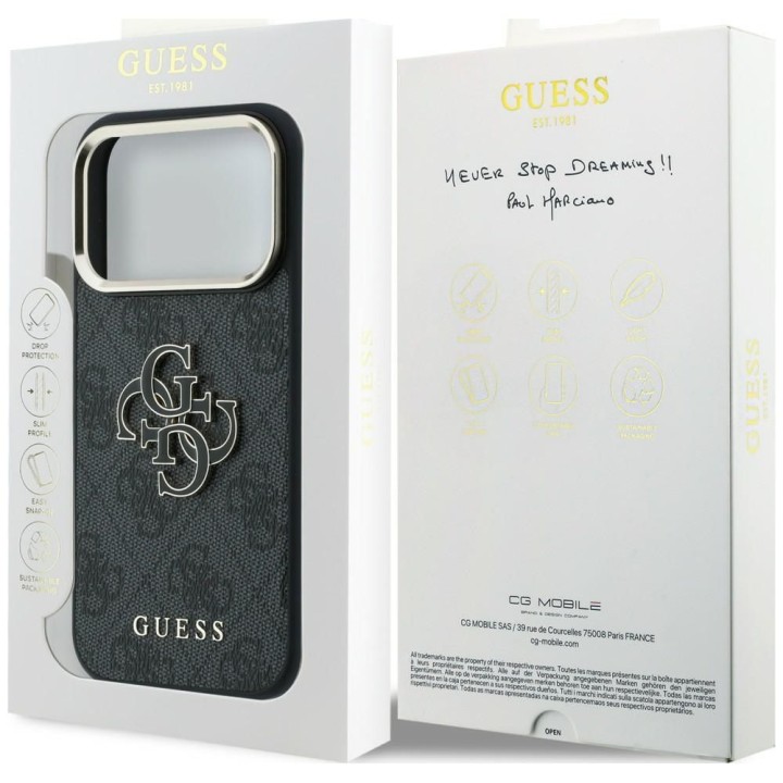 GUESS чехол для IPHONE 18 Pro / 17 Pro GUE005481 (PU FW Resin Logo) черный