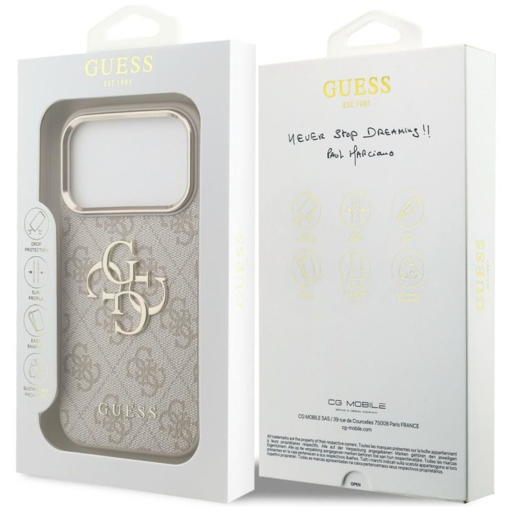 GUESS case for IPHONE 18 Pro Max / 17 Pro Max GUE005597 (4G PU Big Logo) pink