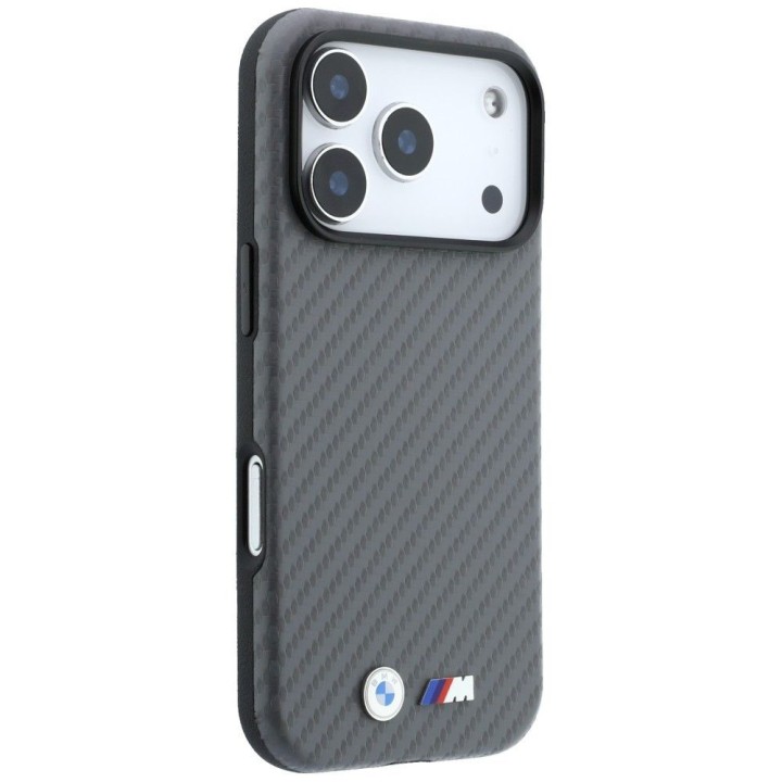 BMW чохол для IPHONE 18 Pro Max/17 Pro Max сумісний із MagSafe (Carbon Metal Logo) сірий