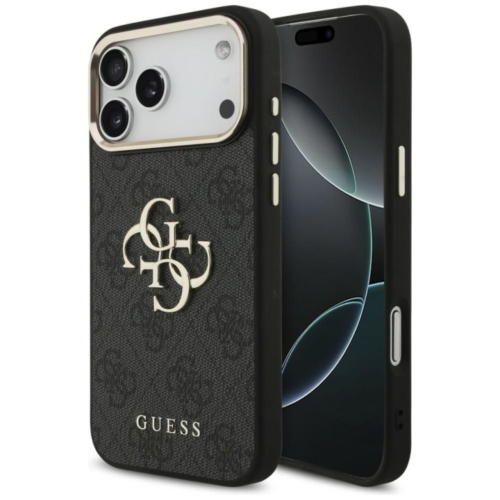 GUESS futerał do IPHONE 18 Pro Max / 17 Pro Max GUE005594 (PU W/ Big 4G Classic Logo) czarny złoty