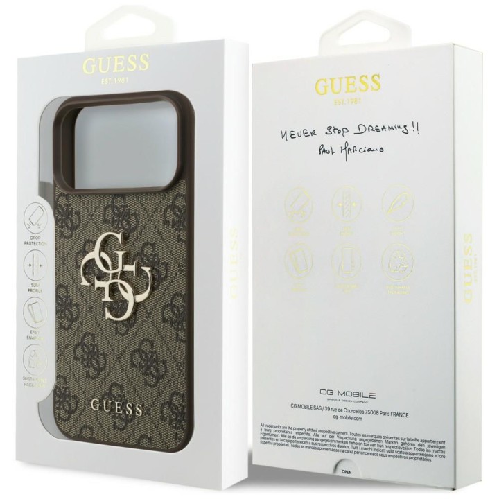 GUESS case for IPHONE 18 Pro Max / 17 Pro Max GUE005598 (4G PU Big Logo) brown