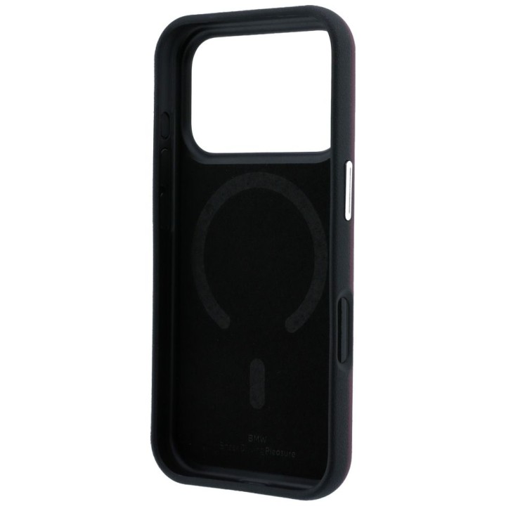 BMW чохол для IPHONE 18 Pro Max/17 Pro Max сумісний із MagSafe (Sign Inclined Deboss Letters) бордовий