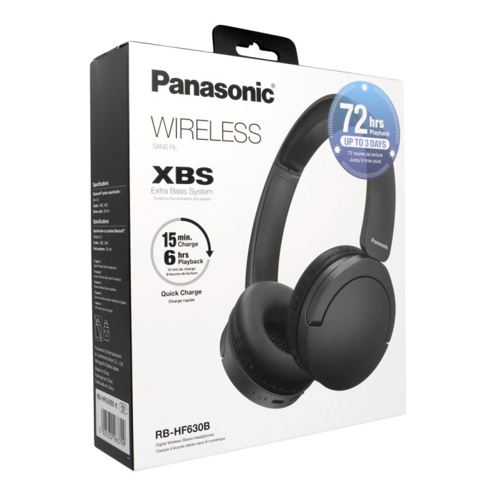 Wireless on-ear headphones ENC PANASONIC RB-HF630BE-K black