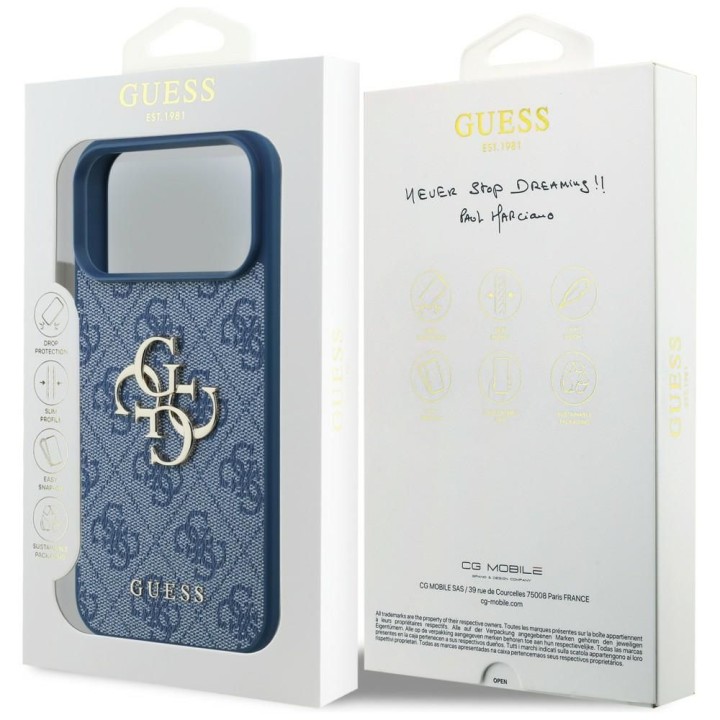 GUESS case for IPHONE 18 Pro Max/17 Pro Max (4G Big Logo) blue