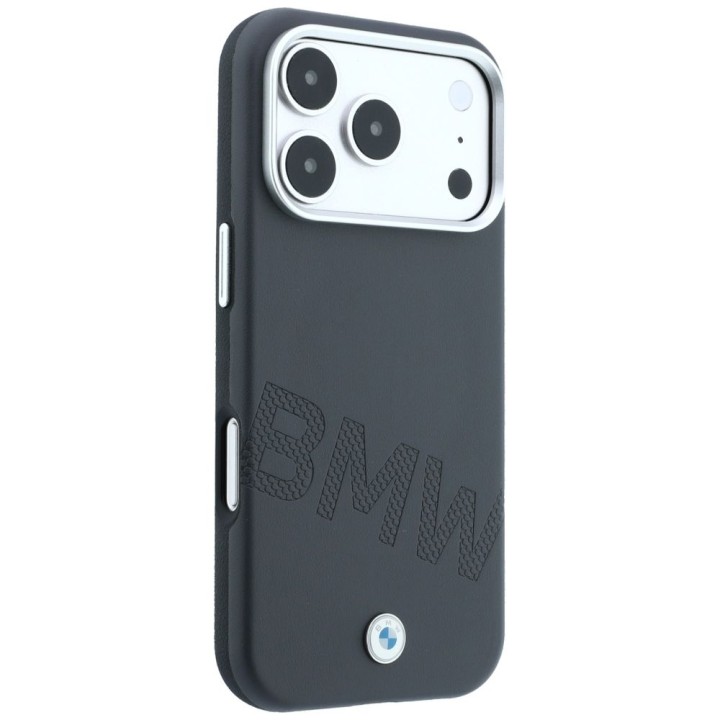 BMW futerał do IPHONE 18 Pro Max/17 Pro Max kompatybilny z MagSafe (Sign Inclined Deboss Letters) szary