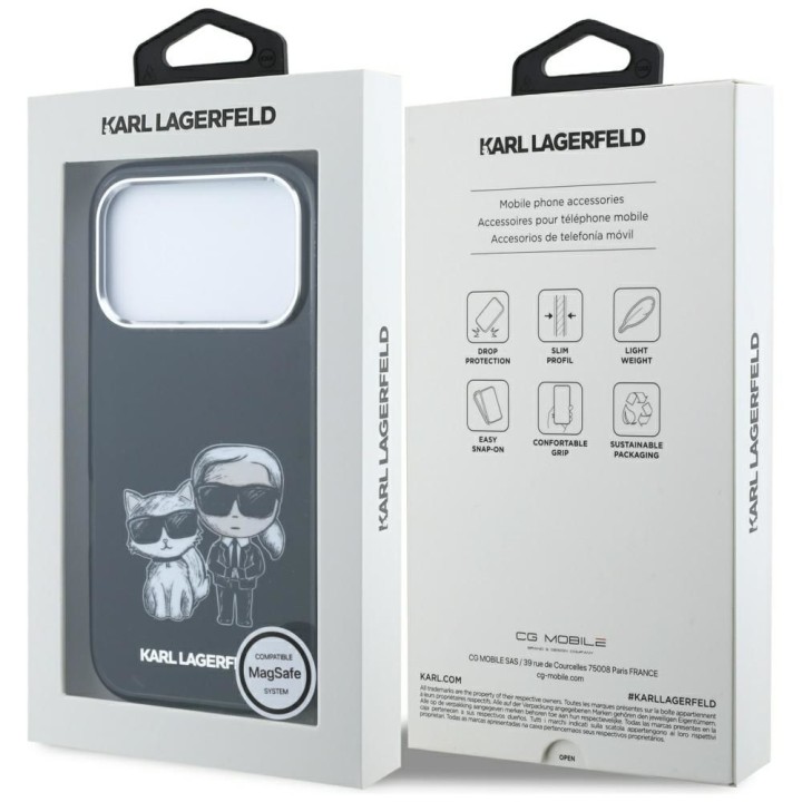 KARL LAGERFELD case for IPHONE 18 Pro/17 Pro compatible with MagSafe (Bodies Sketch) black