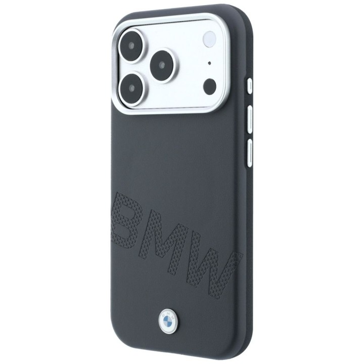 BMW futerał do IPHONE 18 Pro/17 Pro kompatybilny z MagSafe (Sign Inclined Deboss Letters) szary