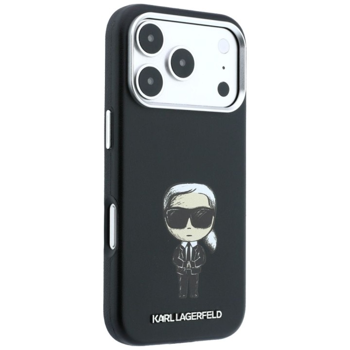 KARL LAGERFELD case for IPHONE 18 Pro/ 17 Pro compatible with MagSafe (Smooth Ikonik Sketch) black