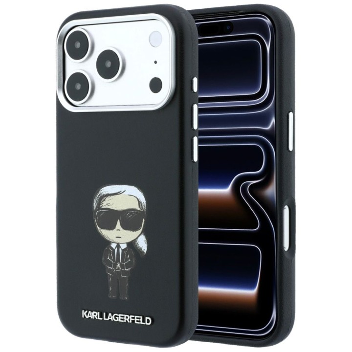 KARL LAGERFELD чехол для IPHONE 18 Pro/ 17 Pro совместимый с Magsafe (Smooth Ikonik Sketch) черный