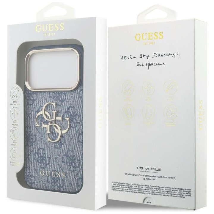 GUESS case for IPHONE 18 Pro /17 Pro (Big Classic Logo 4G) blue