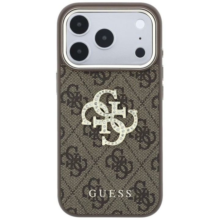 GUESS case for IPHONE 18 Pro Max/17 Pro Max (Big Strass Logo 4G) brown