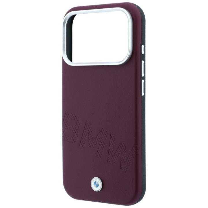 BMW чохол для IPHONE 18 Pro Max/17 Pro Max сумісний із MagSafe (Sign Inclined Deboss Letters) бордовий