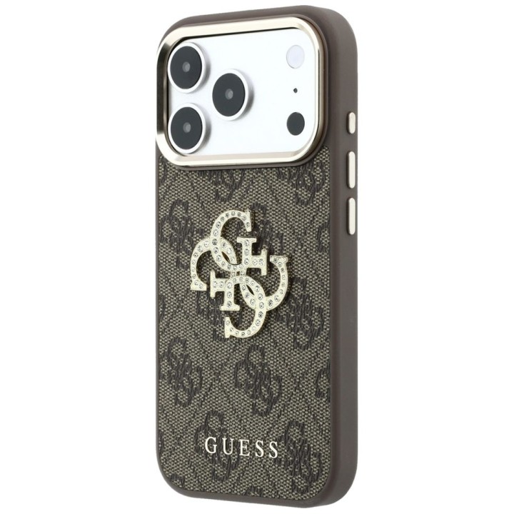 GUESS чехол для IPHONE 18 Pro Max/17 Pro Max (Big Strass Logo 4G) коричневый