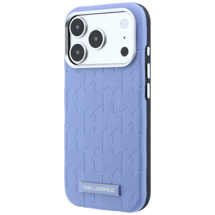 KARL LAGERFELD case for IPHONE 18 Pro Max/17 Pro max compatible with Magsafe (Mono Resin Logo) light blue