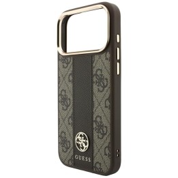 GUESS чохол для IPHONE 18 Pro/17 Pro сумісний з Magsafe (Stripe Round and Classic Logos 4G) коричневий