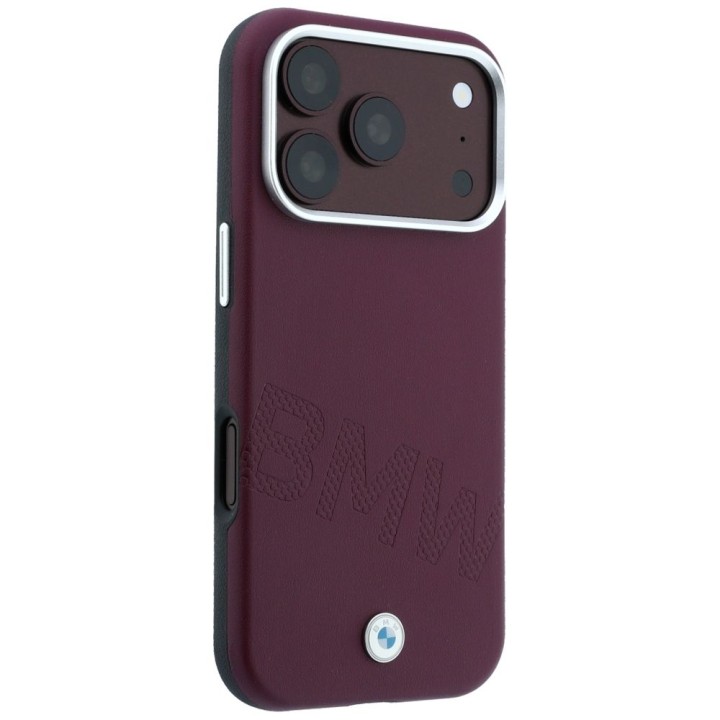 BMW чехол для IPHONE 18 Pro Max/17 Pro Max совместимый с Magsafe (Sign Inclined Deboss Letters) бордовый