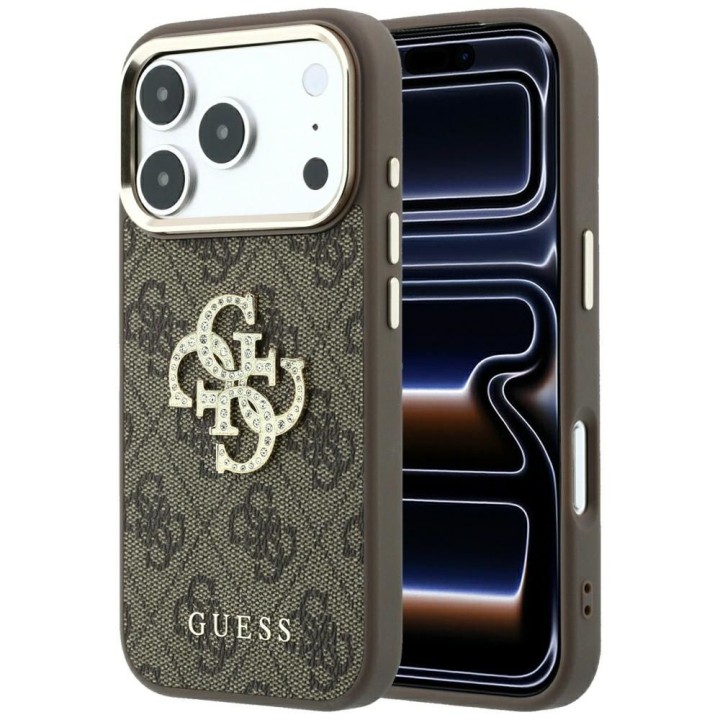 GUESS case for IPHONE 18 Pro Max/17 Pro Max (Big Strass Logo 4G) brown