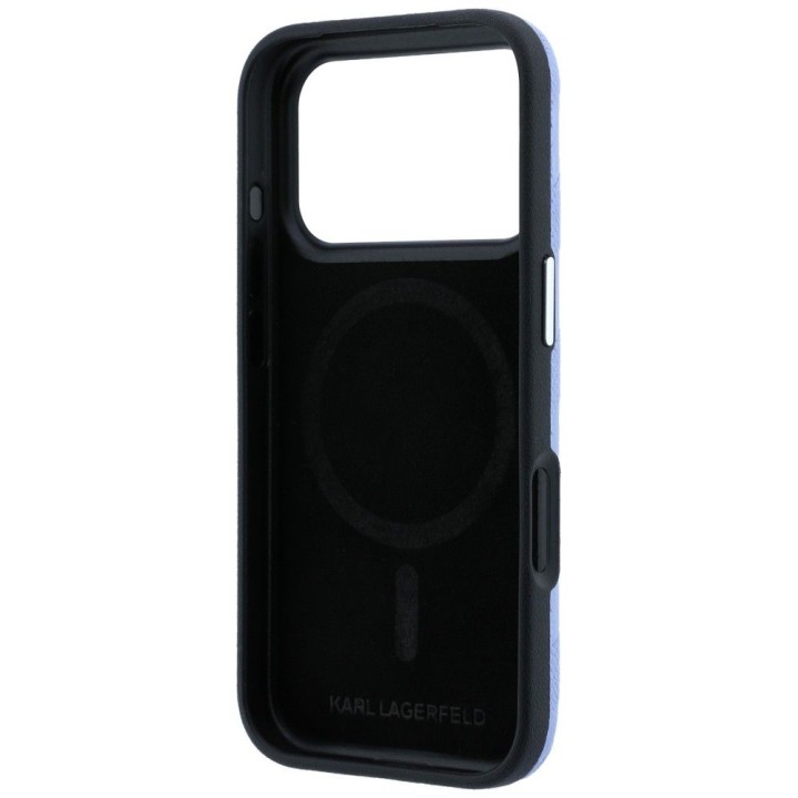 KARL LAGERFELD case for IPHONE 18 Pro Max/17 Pro max compatible with Magsafe (Mono Resin Logo) light blue