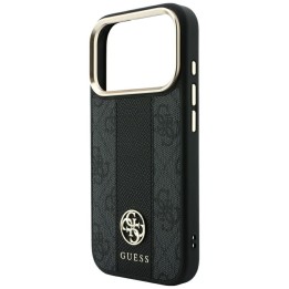 GUESS чехол для IPHONE 18 Pro/17 Pro совместимый с Magsafe (Stripe Round and Classic Logos 4G) черный
