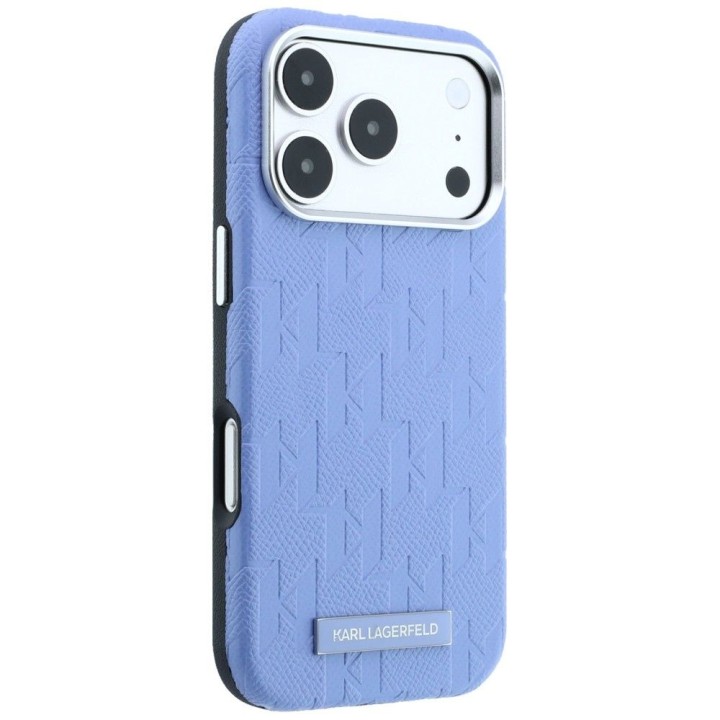 KARL LAGERFELD case for IPHONE 18 Pro Max/17 Pro max compatible with Magsafe (Mono Resin Logo) light blue