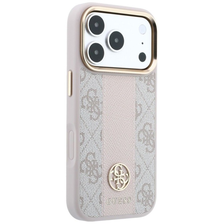 GUESS чохол для IPHONE 18 Pro Max/17 Pro Max сумісний із MagSafe (Stripe Round and Classic Logos 4G) рожевий