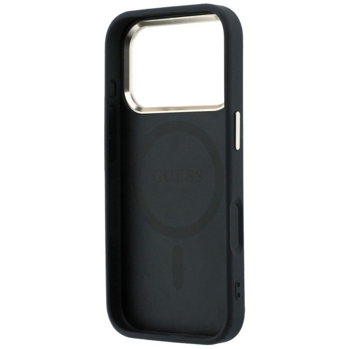GUESS futerał do IPHONE 18 Pro Max/17 Pro Max kompatybilny z MagSafe (Saffiano Small 4G & Classic Logo) czarny